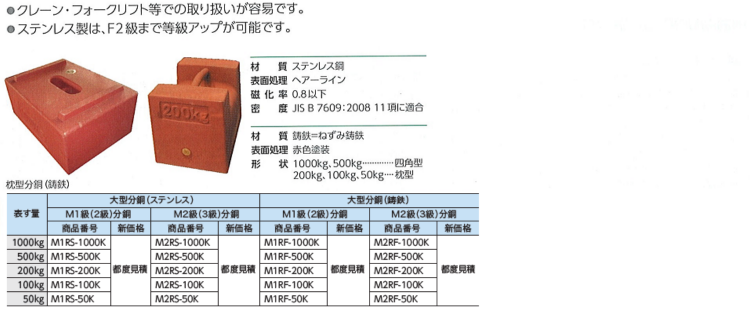 憧れ 大正天びん 新光電子 特殊分銅 フック付分銅 M1級 2級 5kg M1CSB-5KF